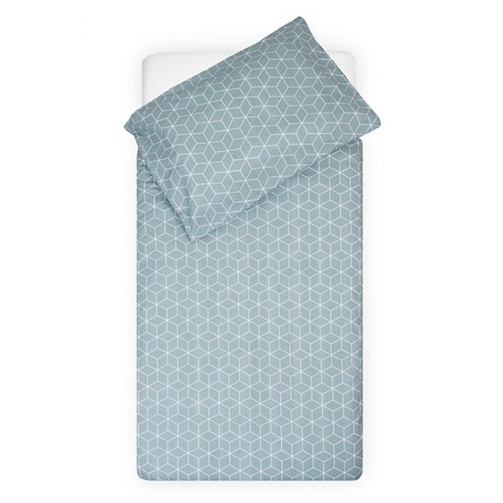 Комплект постельного белья Jollein 100x140 Graphic stone green (Серо-зелёный)