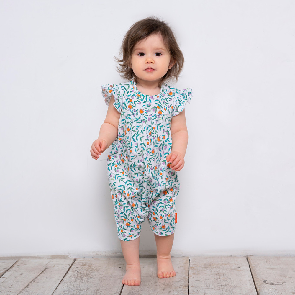 Полукомбинезон для девочки с цветочным принтом