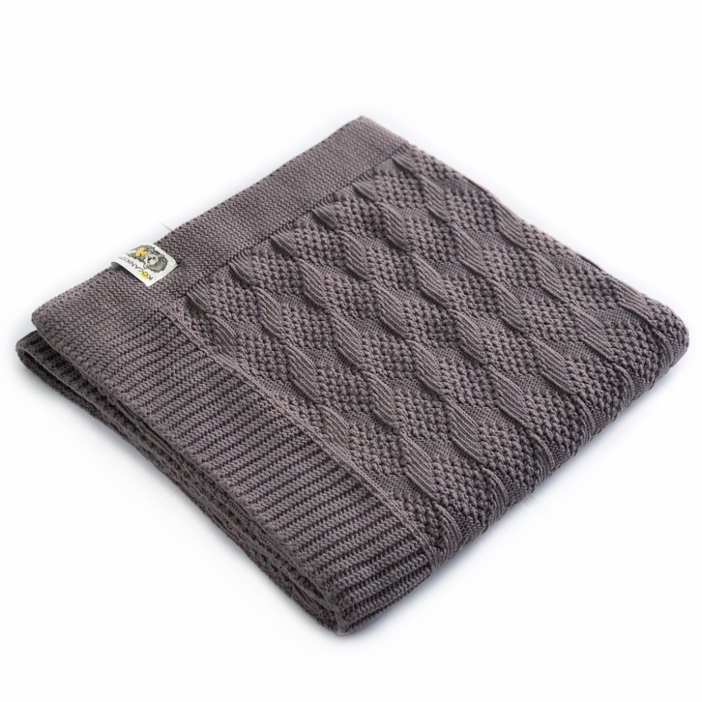 Кофейный детский плед