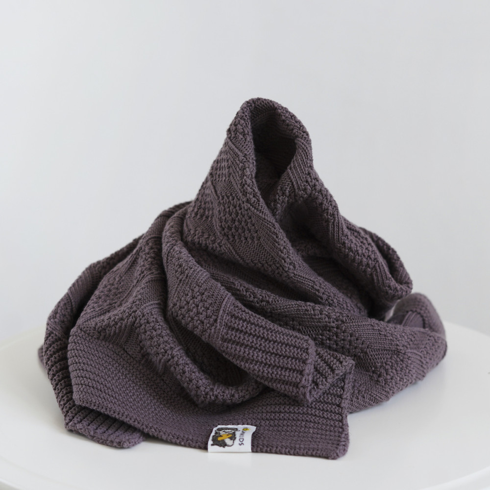 Кофейный детский плед