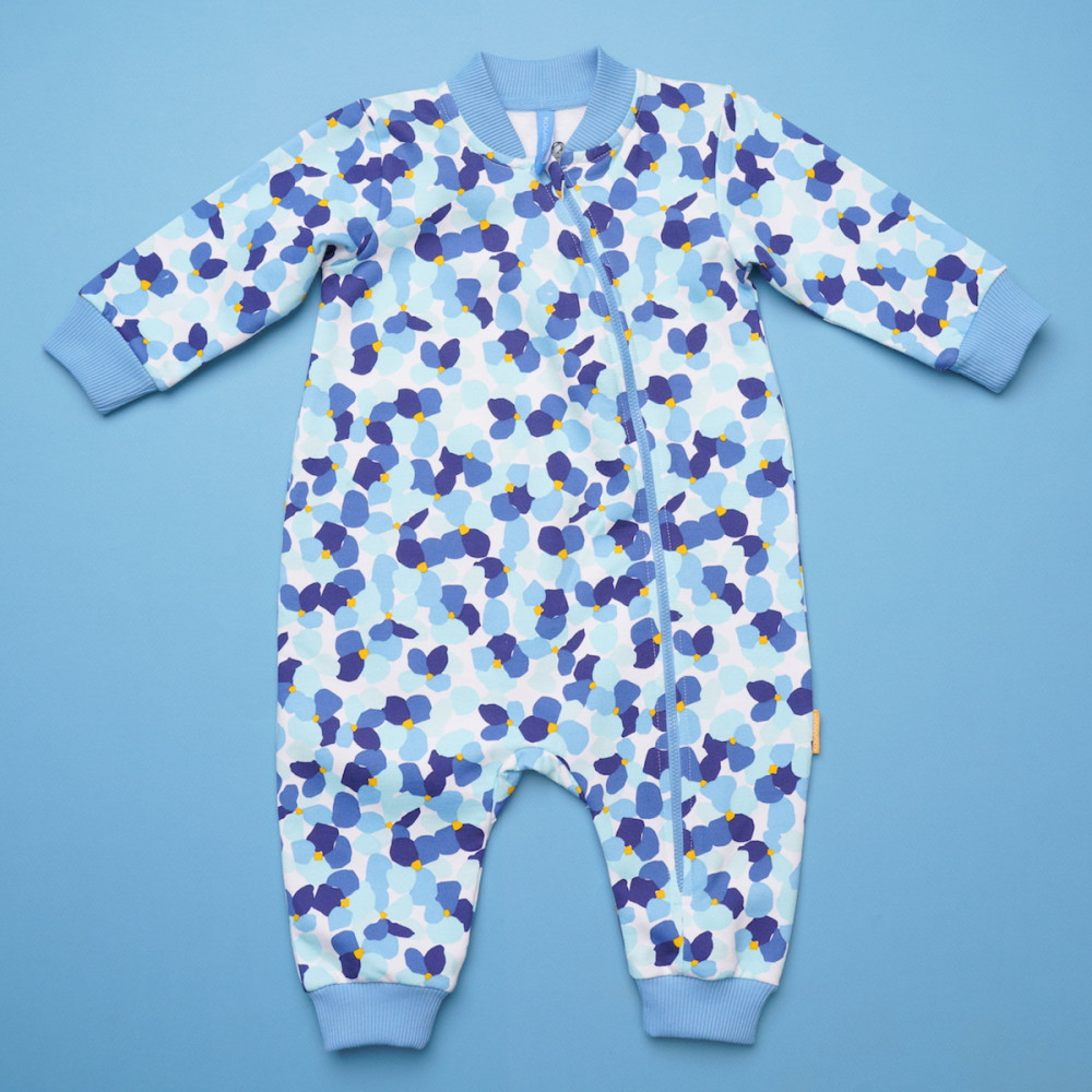 Утепленный комбинезон из футера "Лепестки"