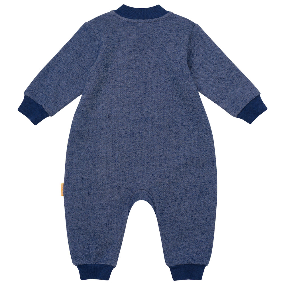 Утепленный комбинезон из футера "Синий меланж"