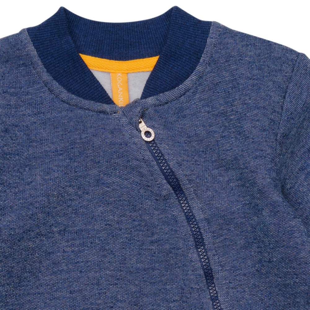 Утепленный комбинезон из футера "Синий меланж"