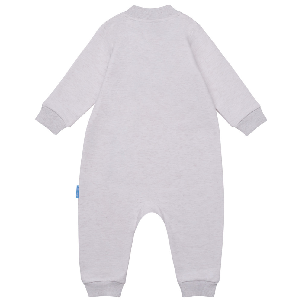 Утепленный комбинезон из футера "Бежевый меланж"