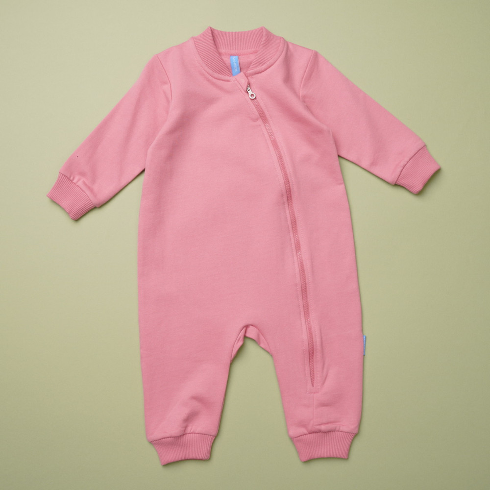 Утепленный комбинезон из футера "Персиковый"