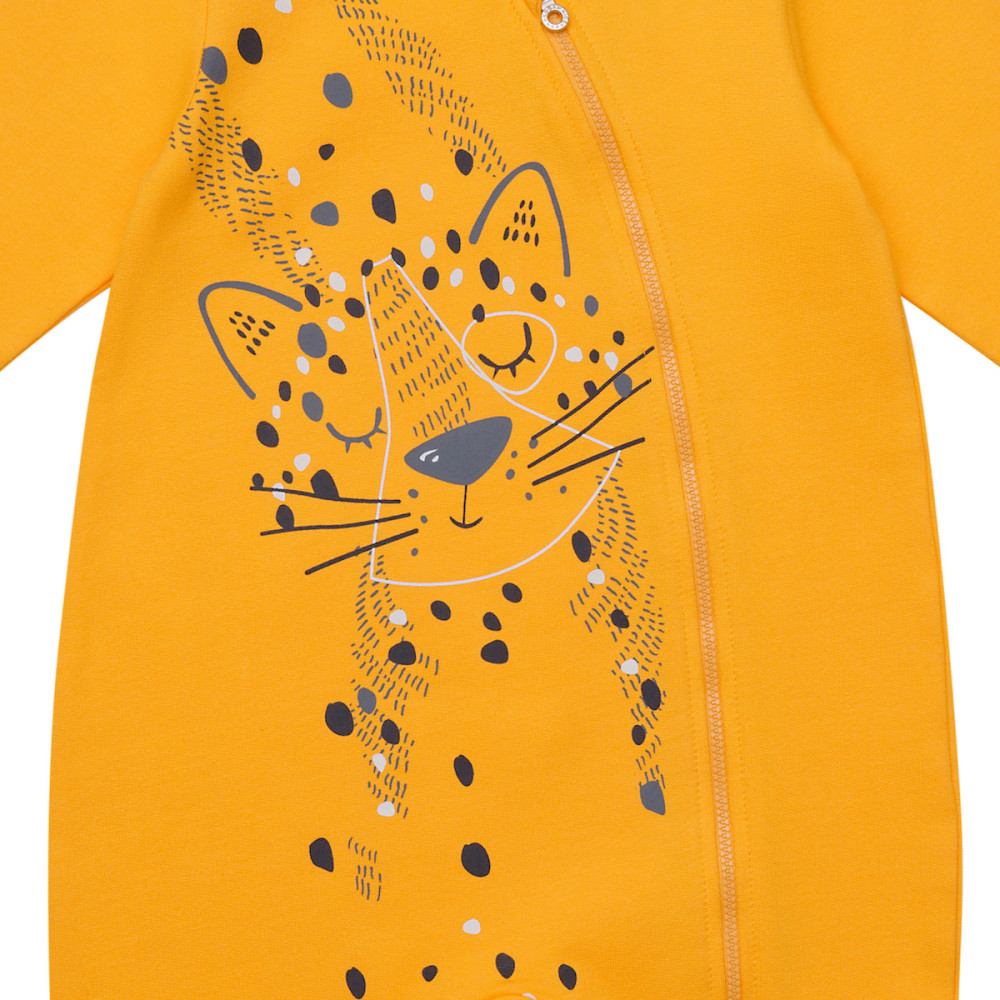 Утепленный комбинезон из футера "Желтый"