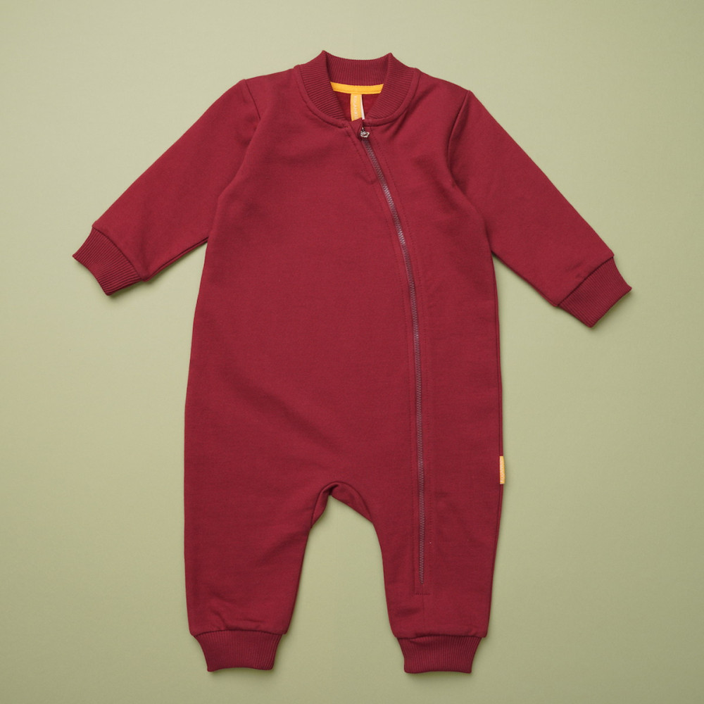 Утепленный комбинезон из футера "Каштановый"