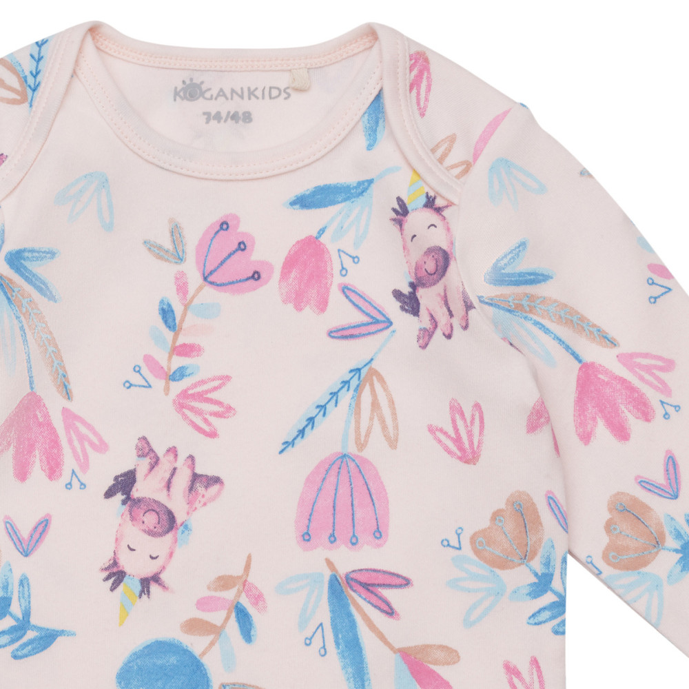 Боди для девочки "Единороги в цветах"