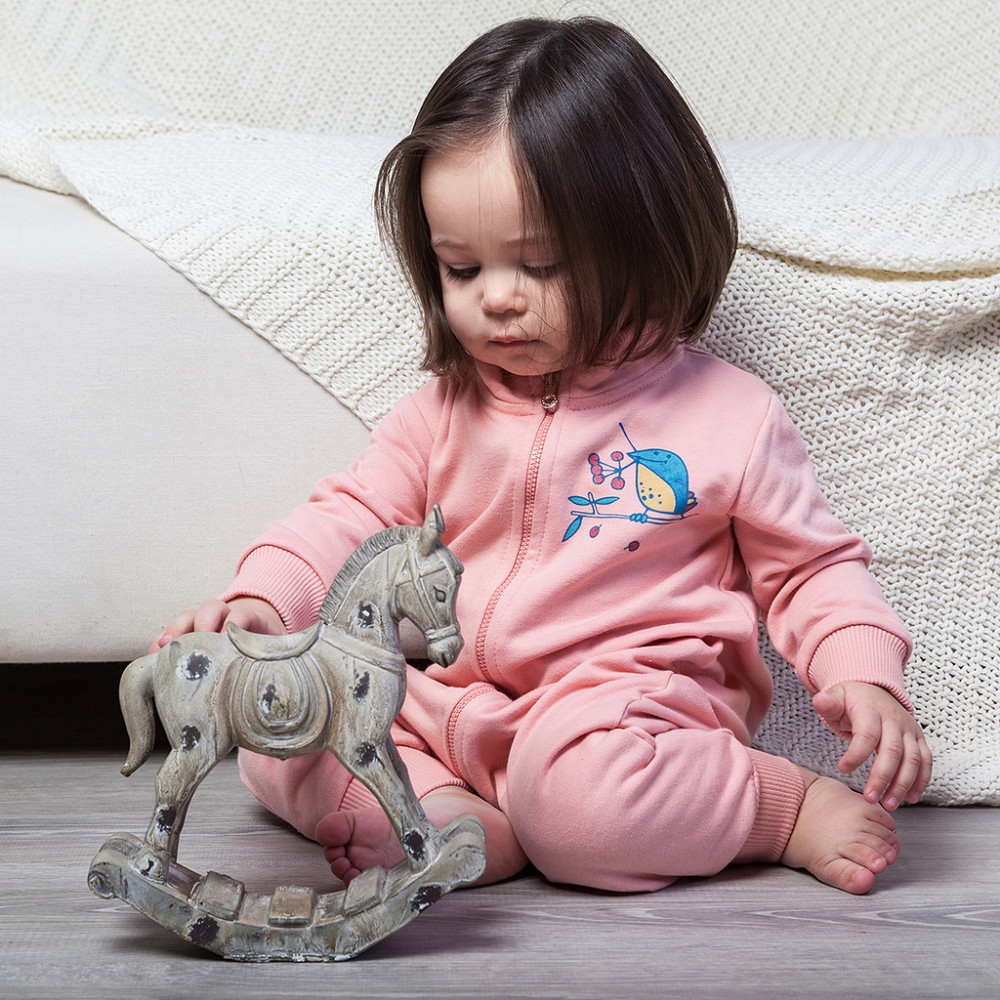 Комбинезон на молнии "Птичка" для девочки