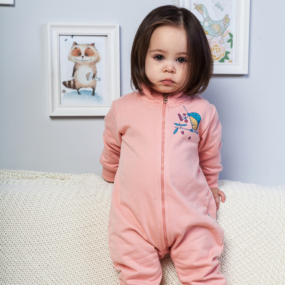 Комбинезон на молнии "Птичка" для девочки