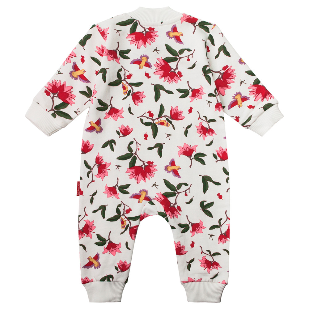 Комбинезон с начесом на молнии "Райские птички"