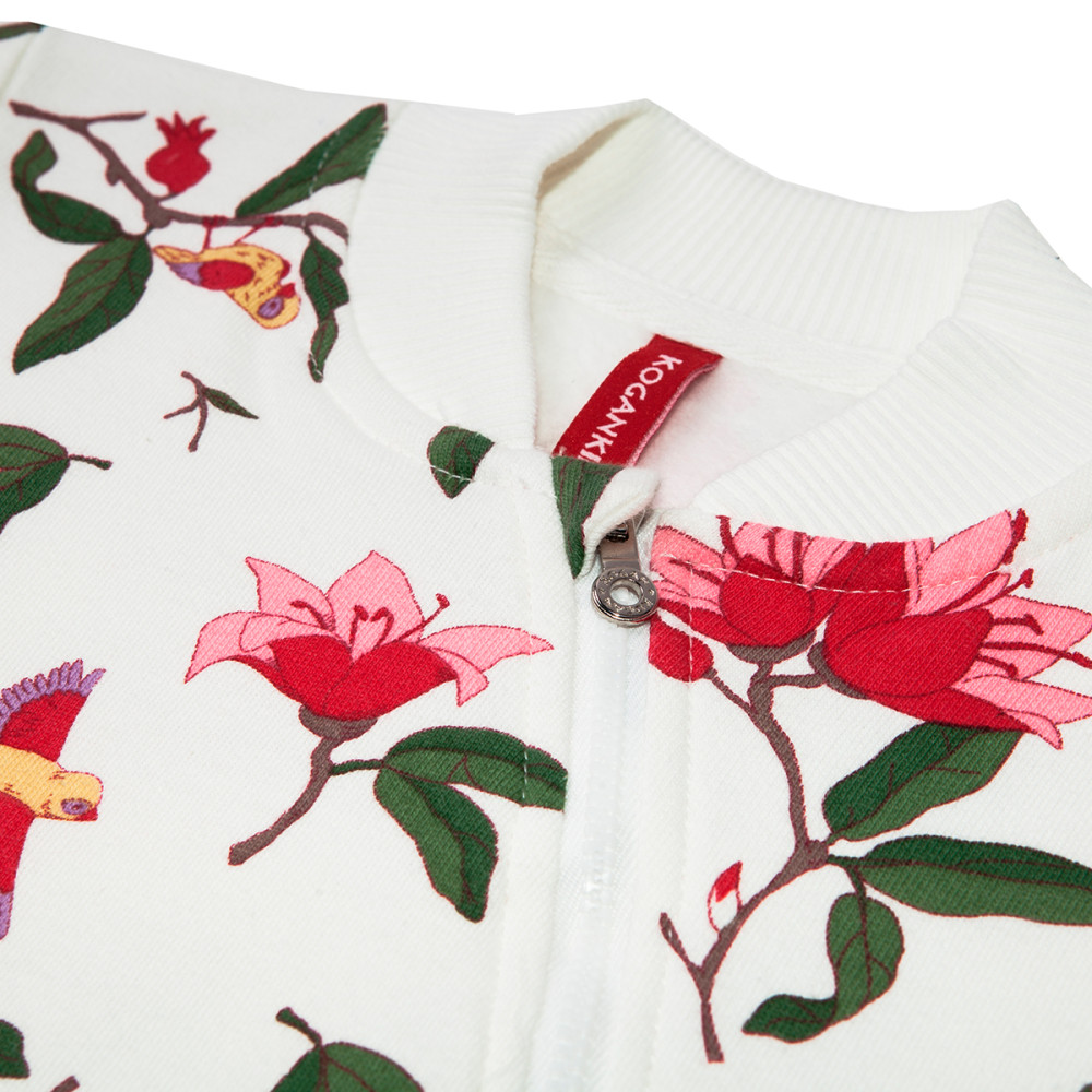 Комбинезон с начесом на молнии "Райские птички"