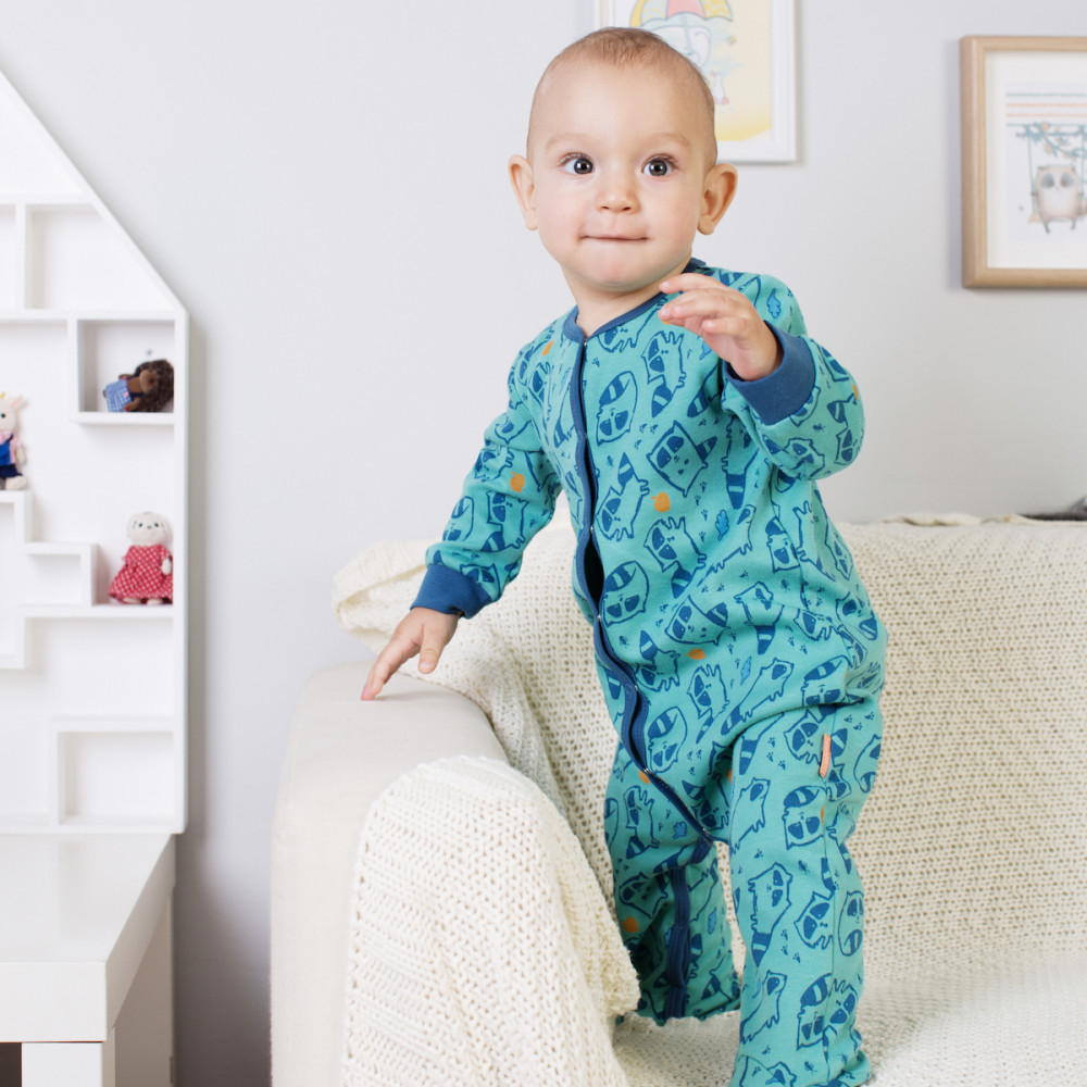 Комбинезон для мальчика с енотами