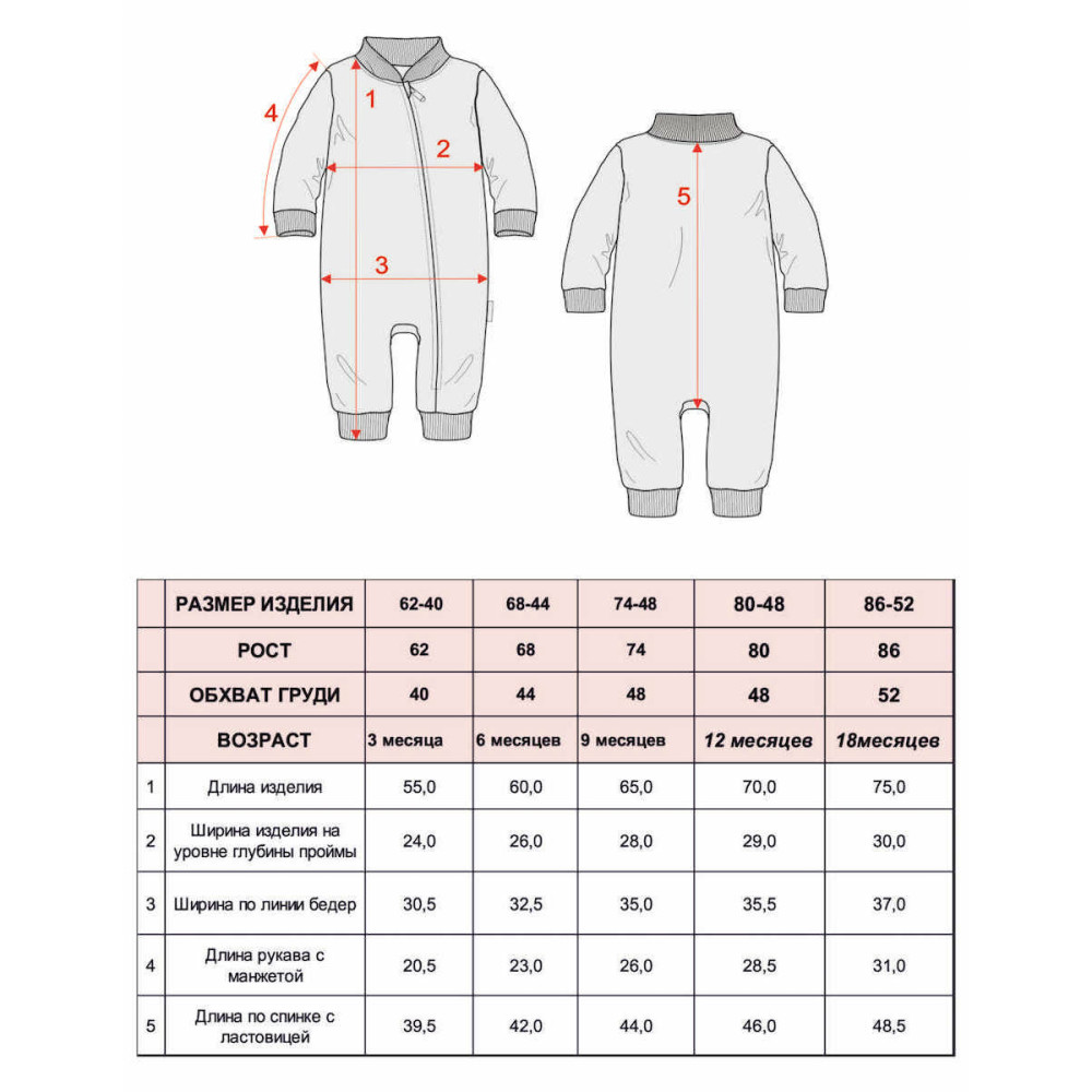 Комбинезон на молнии "Птичка" для девочки