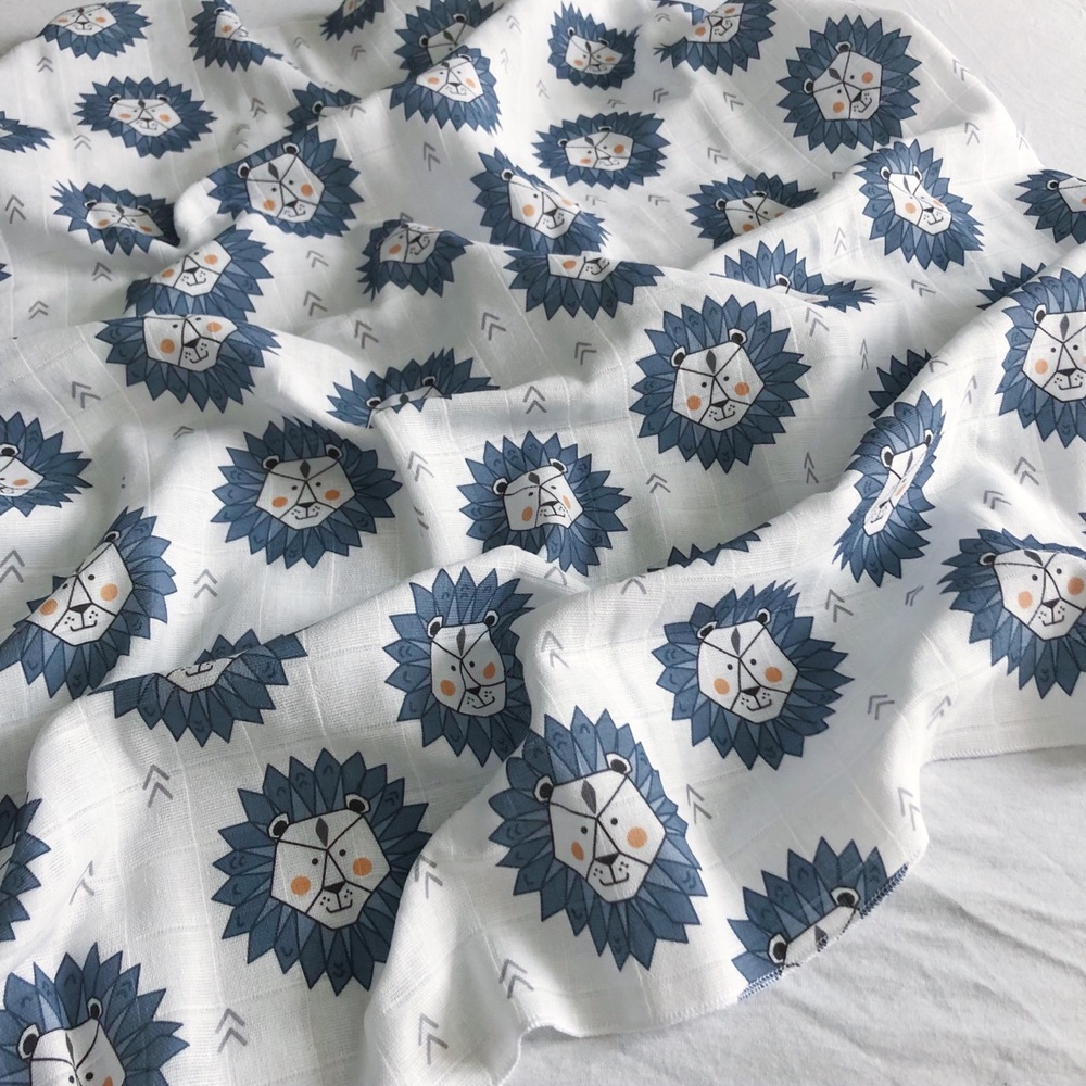 Сет из 4х муслиновых пелёнок MamaPapa Львы