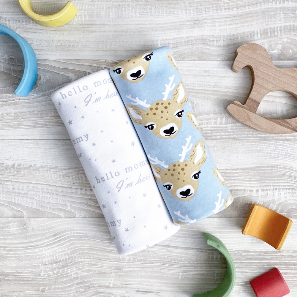Сет из 2х пеленок Mjolk, Оленята/Hello Mommy