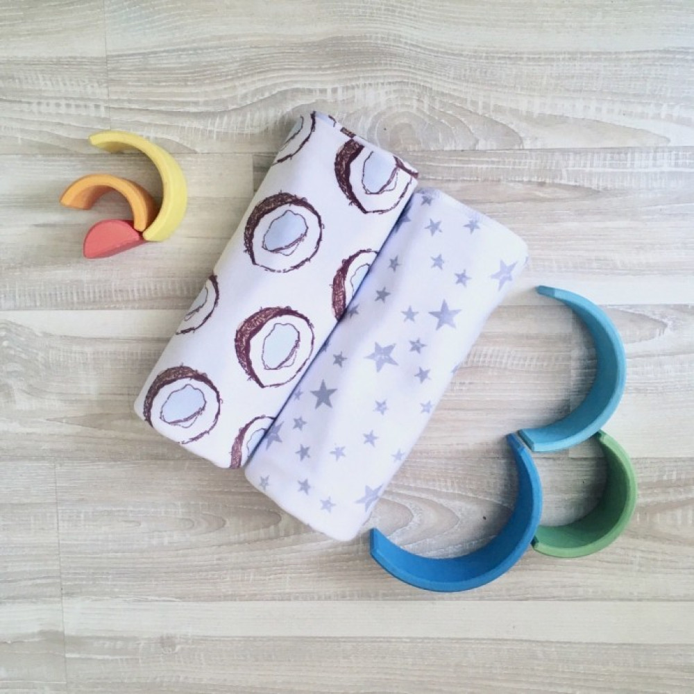 Сет из 2х пеленок Mjolk, Кокосы + Звезды