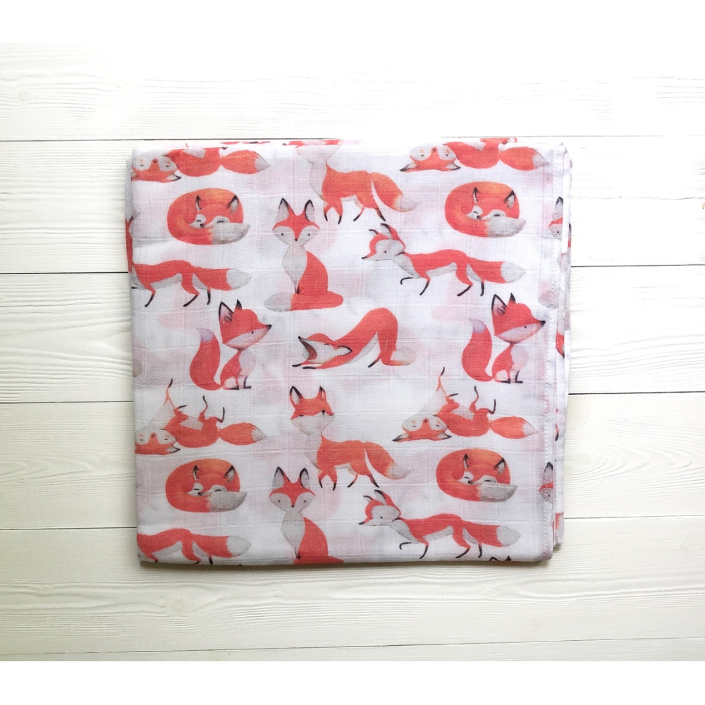 Муслиновая пеленка "Лисички"
