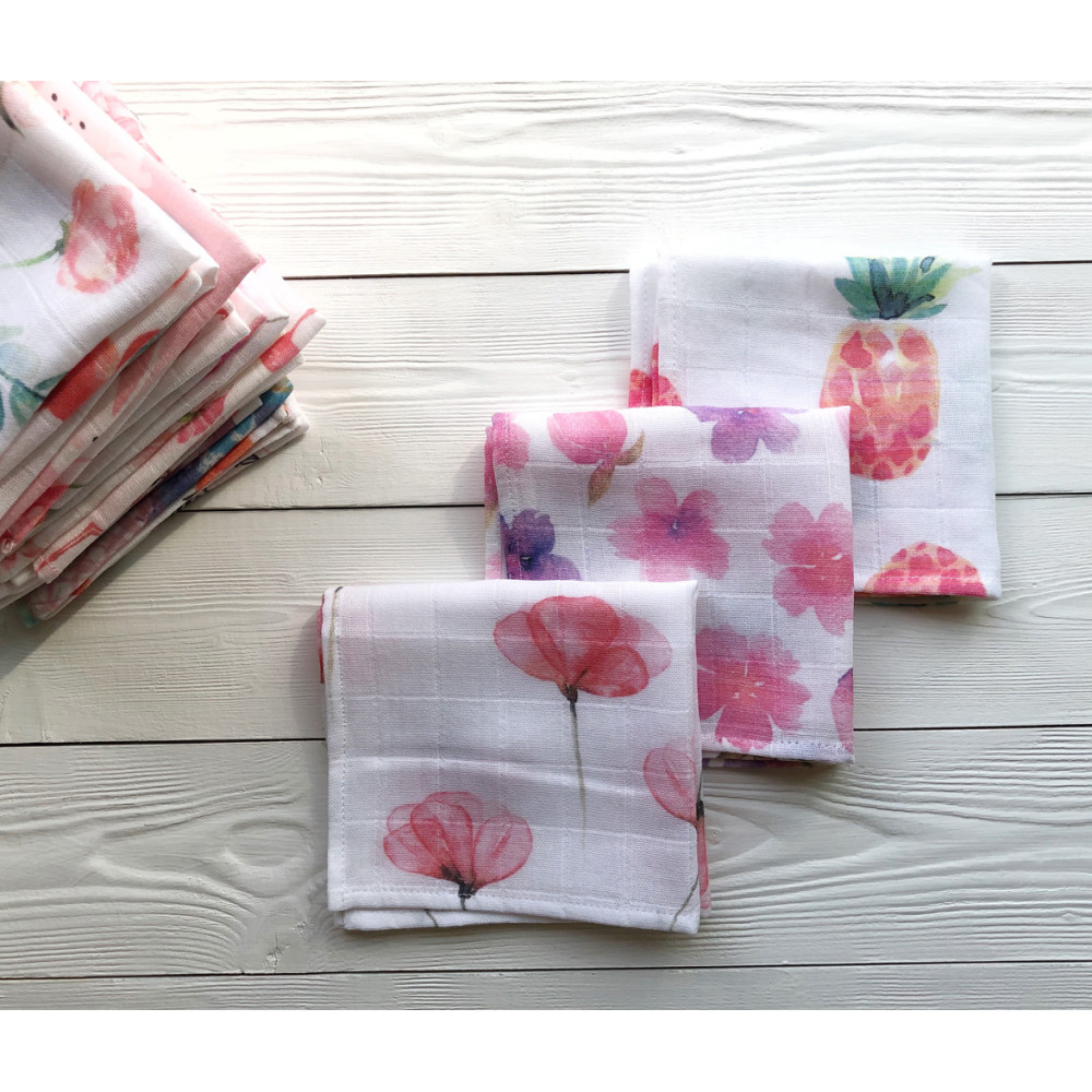 Муслиновые платочки для девочки в ассортименте, 3шт.