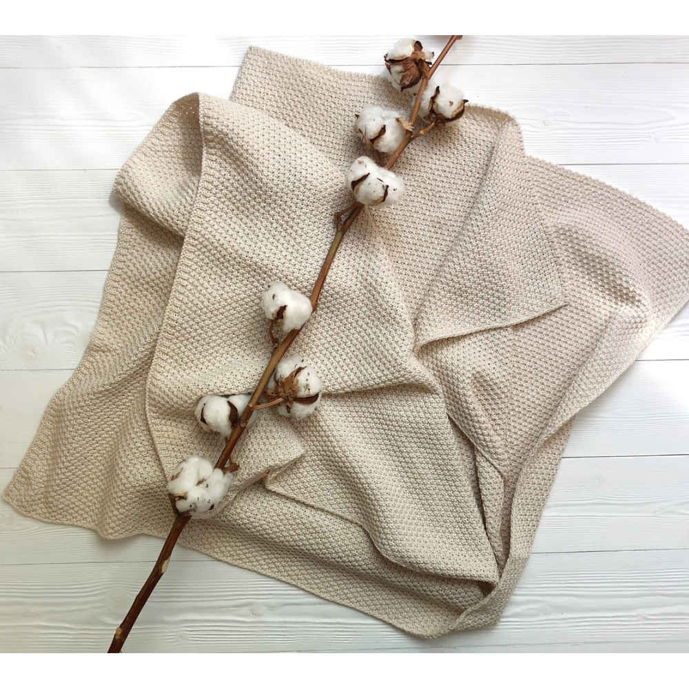 Вязаный плед "Mosaic", льняной