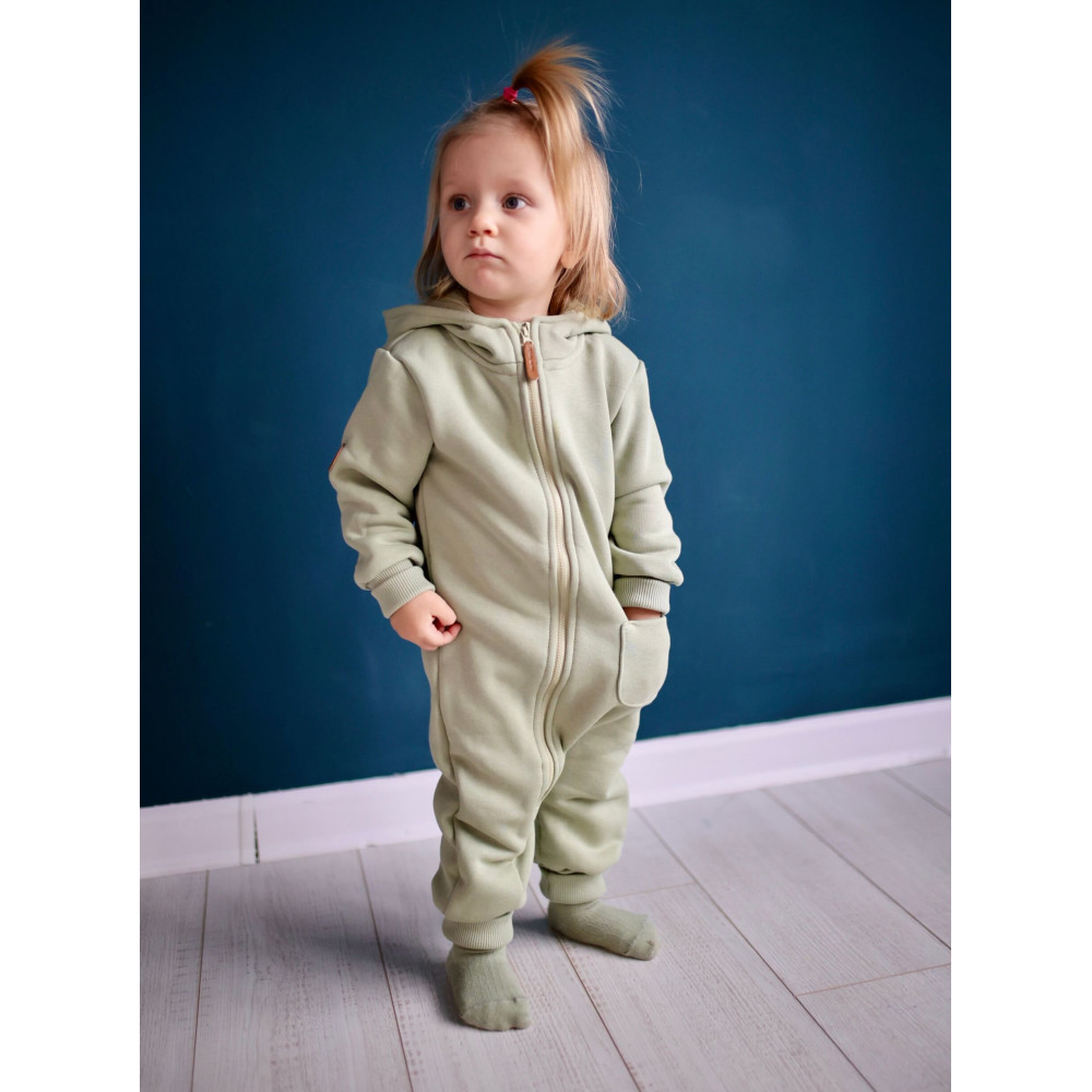 Комбинезон утепленный из футера "Cotton", Хаки