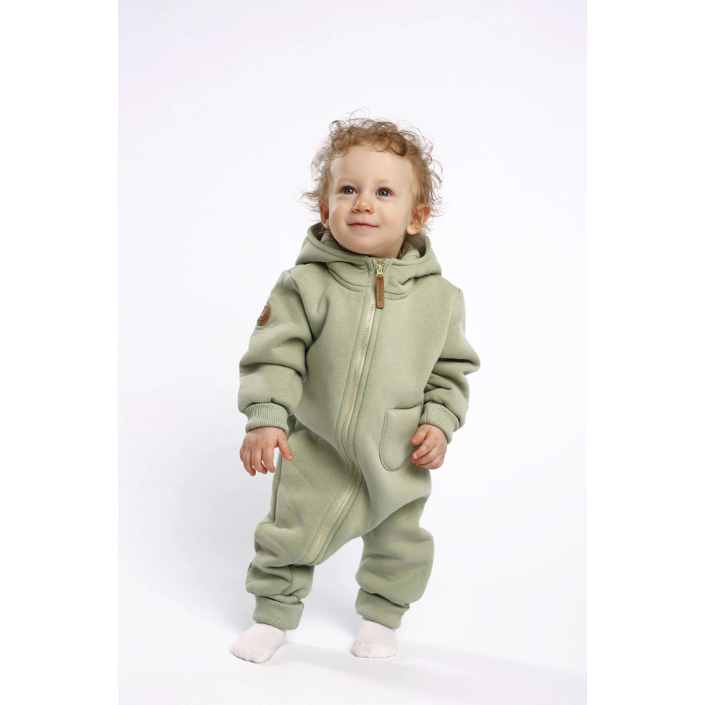 Комбинезон утепленный из футера "Cotton", Хаки