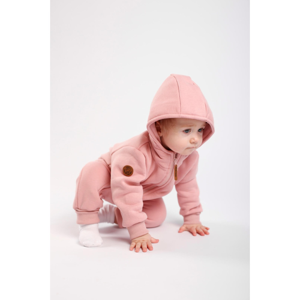 Комбинезон утепленный из футера "Cotton", Пудра