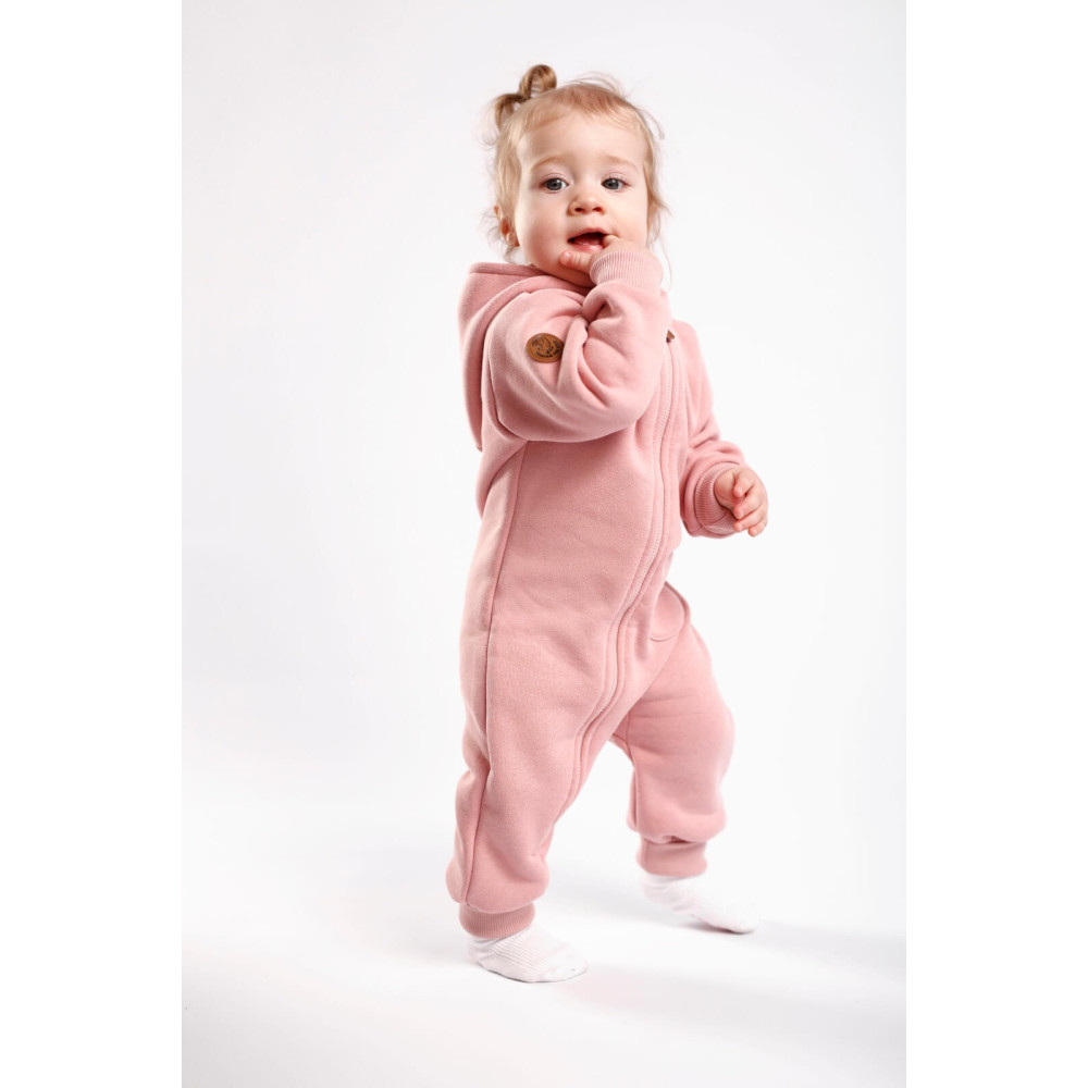 Комбинезон утепленный из футера "Cotton", Пудра
