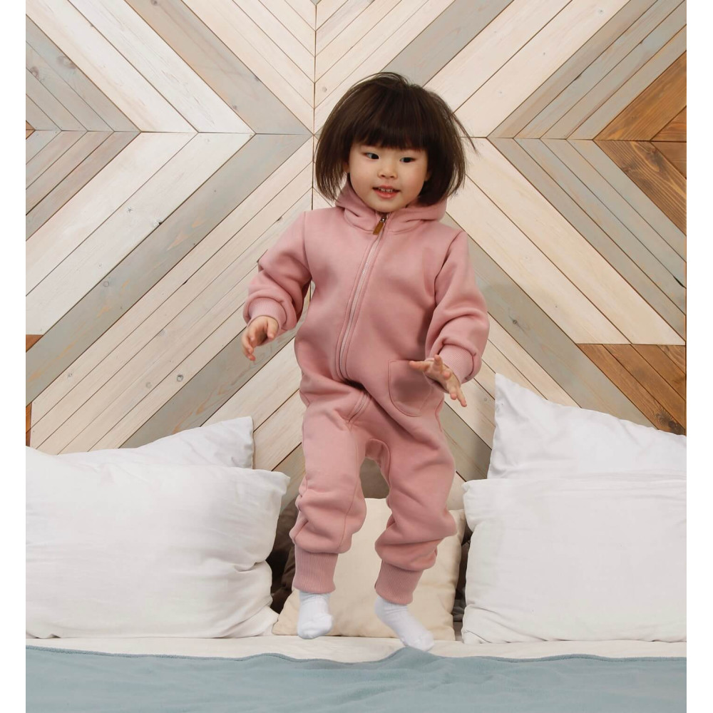 Комбинезон утепленный из футера "Cotton", Пудра