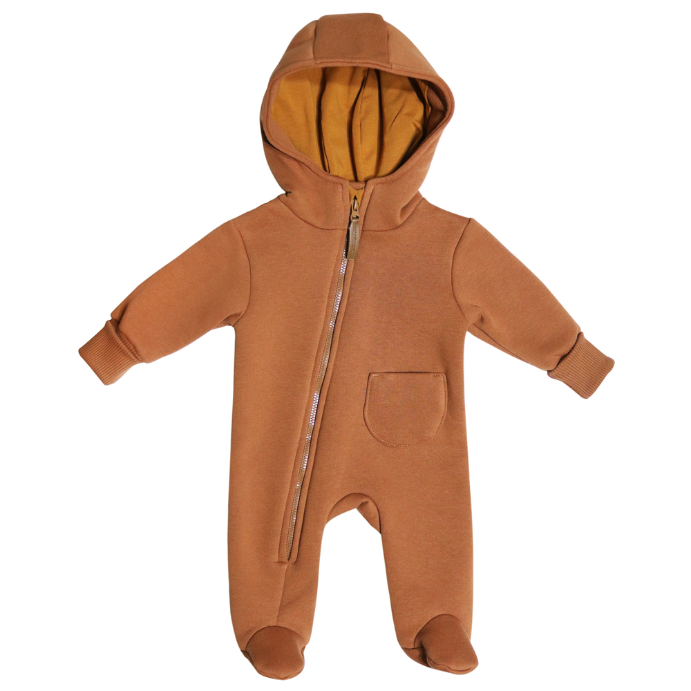 Комбинезон утепленный из футера "Cotton", Карамель