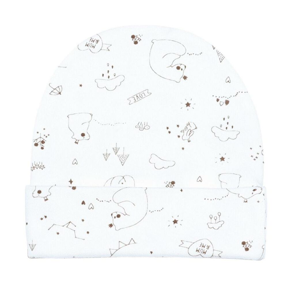 Шапочка для новорожденного с отворотом, Мишки