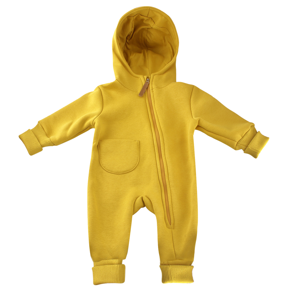Комбинезон утепленный из футера "Cotton", Горчица