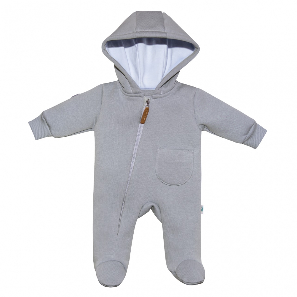 Комбинезон утепленный из футера "Cotton", Серый