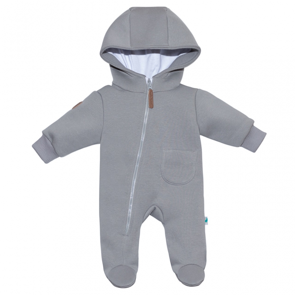 Комбинезон утепленный из футера "Cotton", Серый