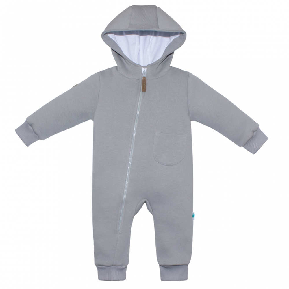 Комбинезон утепленный из футера "Cotton", Серый