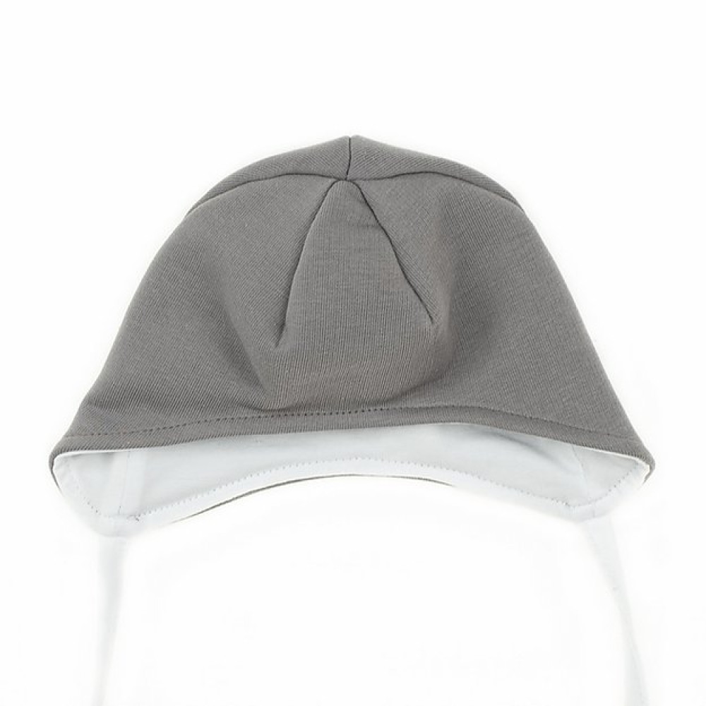 Чепчик для малыша из футера, Серый палома