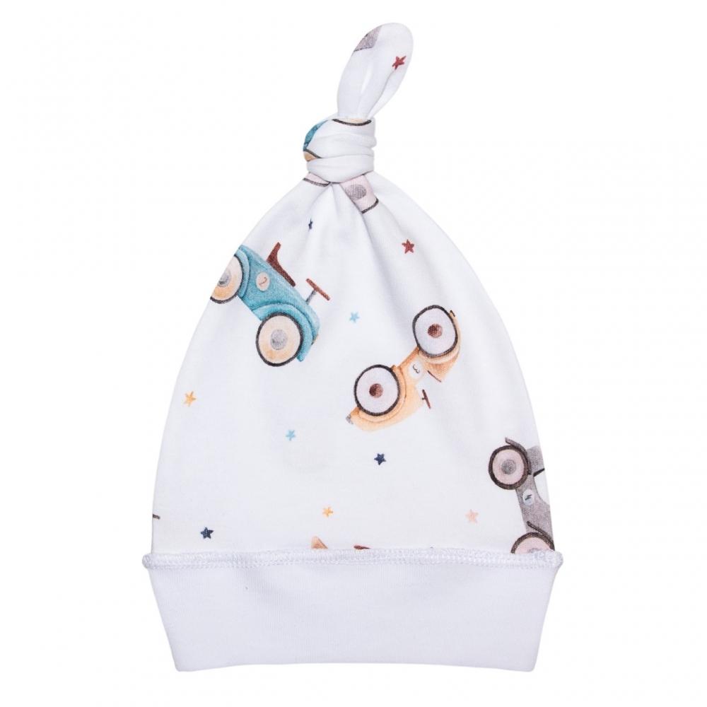 Шапочка-узелок "Машинки"