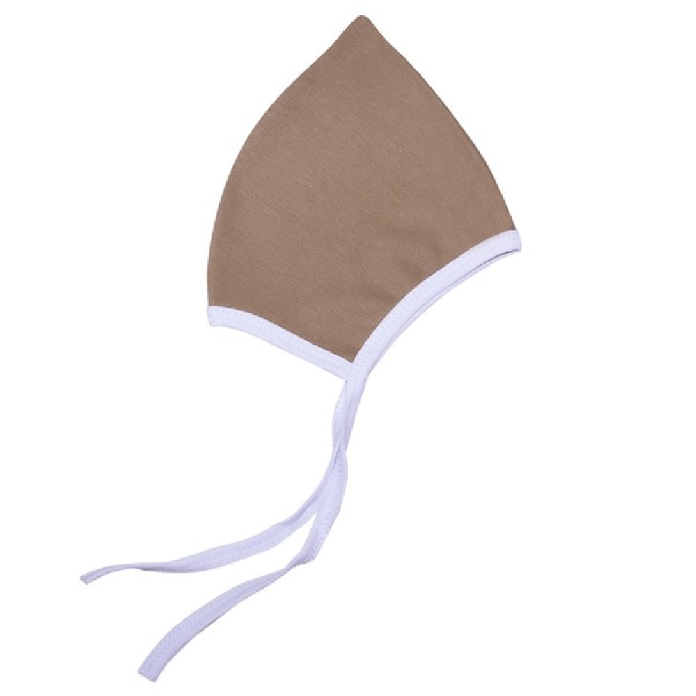 Шапочка для новорожденного "Гномик", Шоколад+Белый