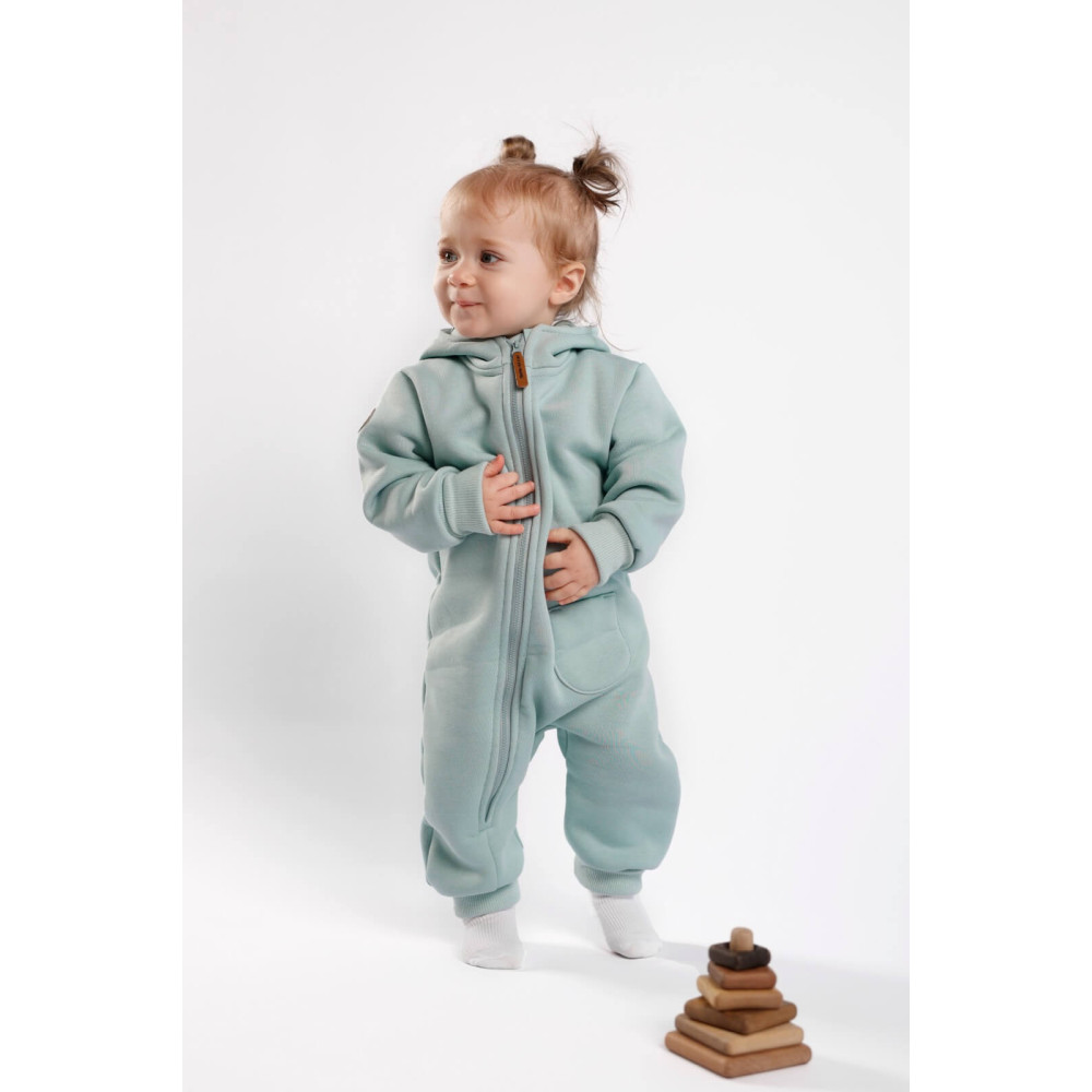Комбинезон утепленный из футера "Cotton", Ментол 