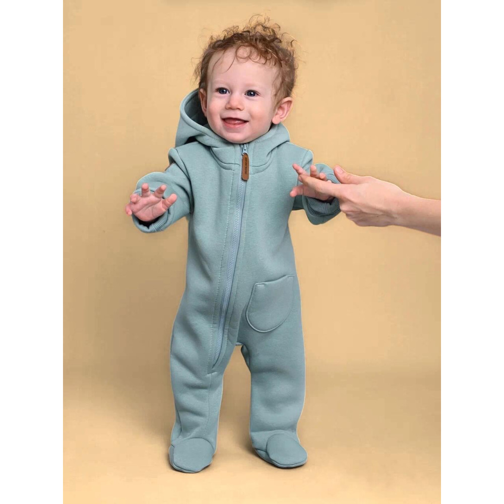 Комбинезон утепленный из футера "Cotton", Ментол 
