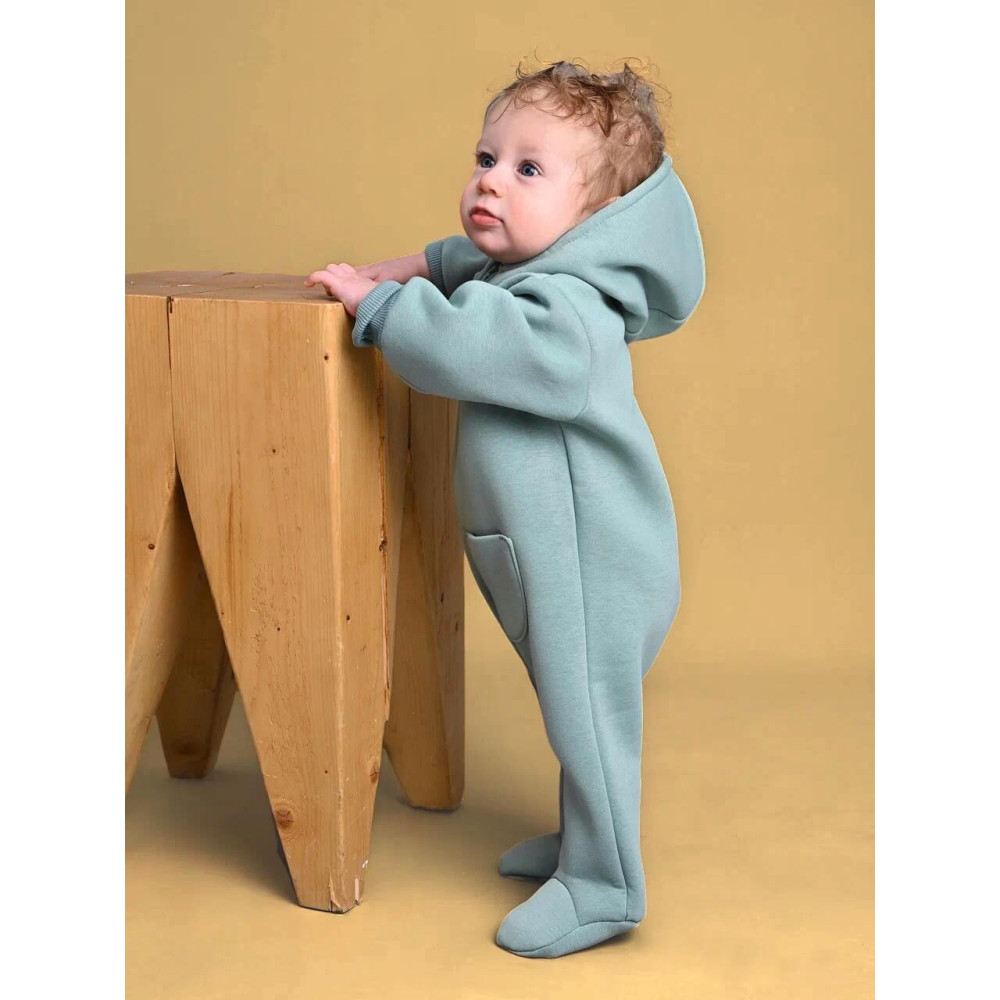 Комбинезон утепленный из футера "Cotton", Ментол 