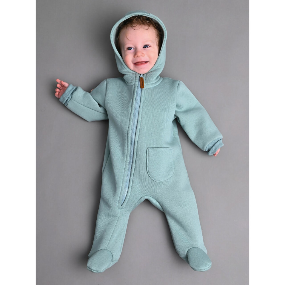 Комбинезон утепленный из футера "Cotton", Ментол 