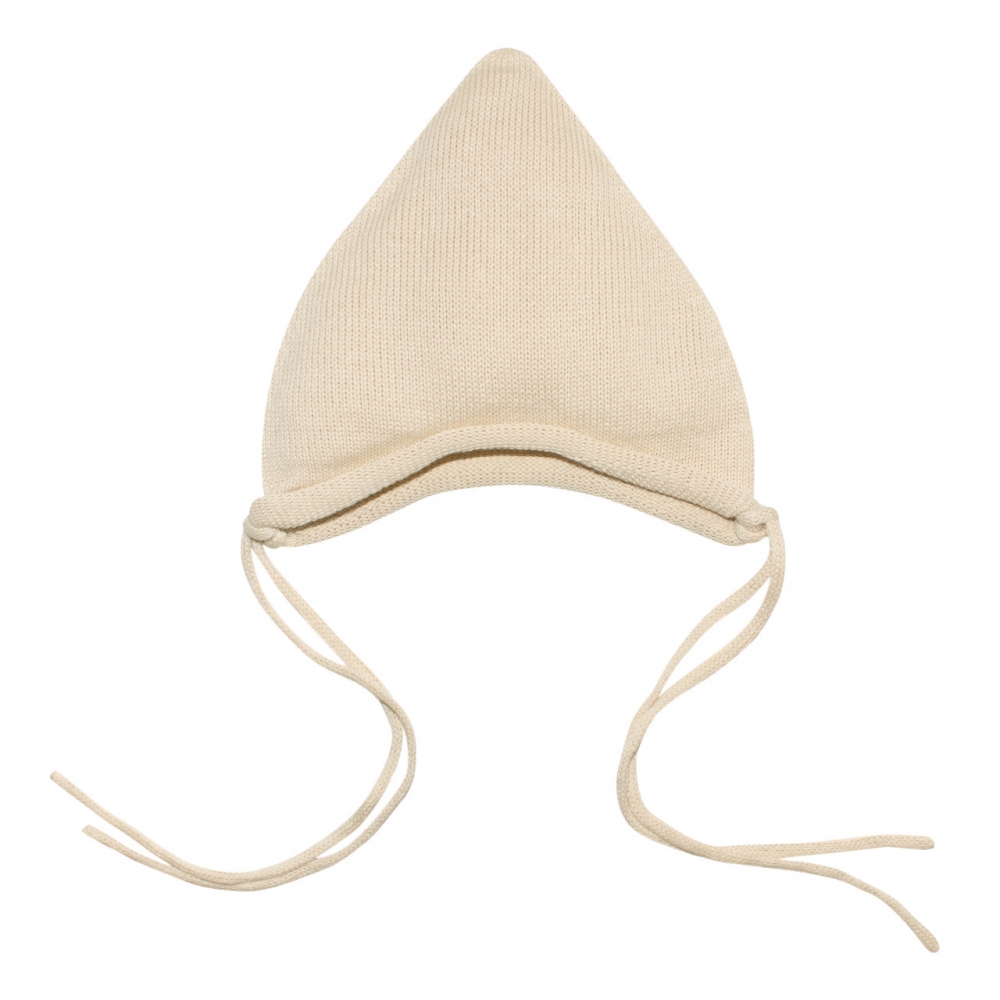 Вязанная шапочка на завязках, Льняной