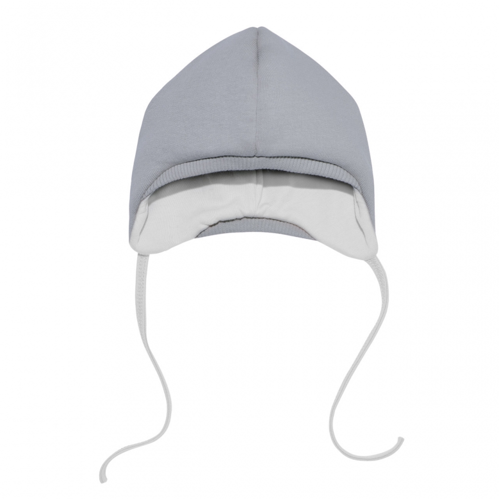 Шапочка утепленная из футера, Серый 