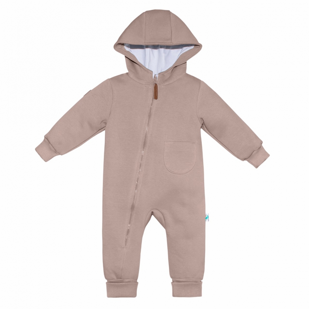 Комбинезон утепленный из футера "Cotton", Какао