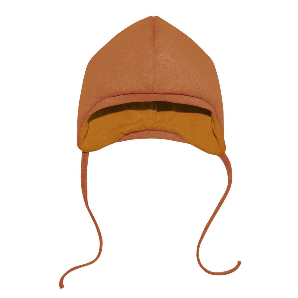 Шапочка утепленная из футера, Карамель