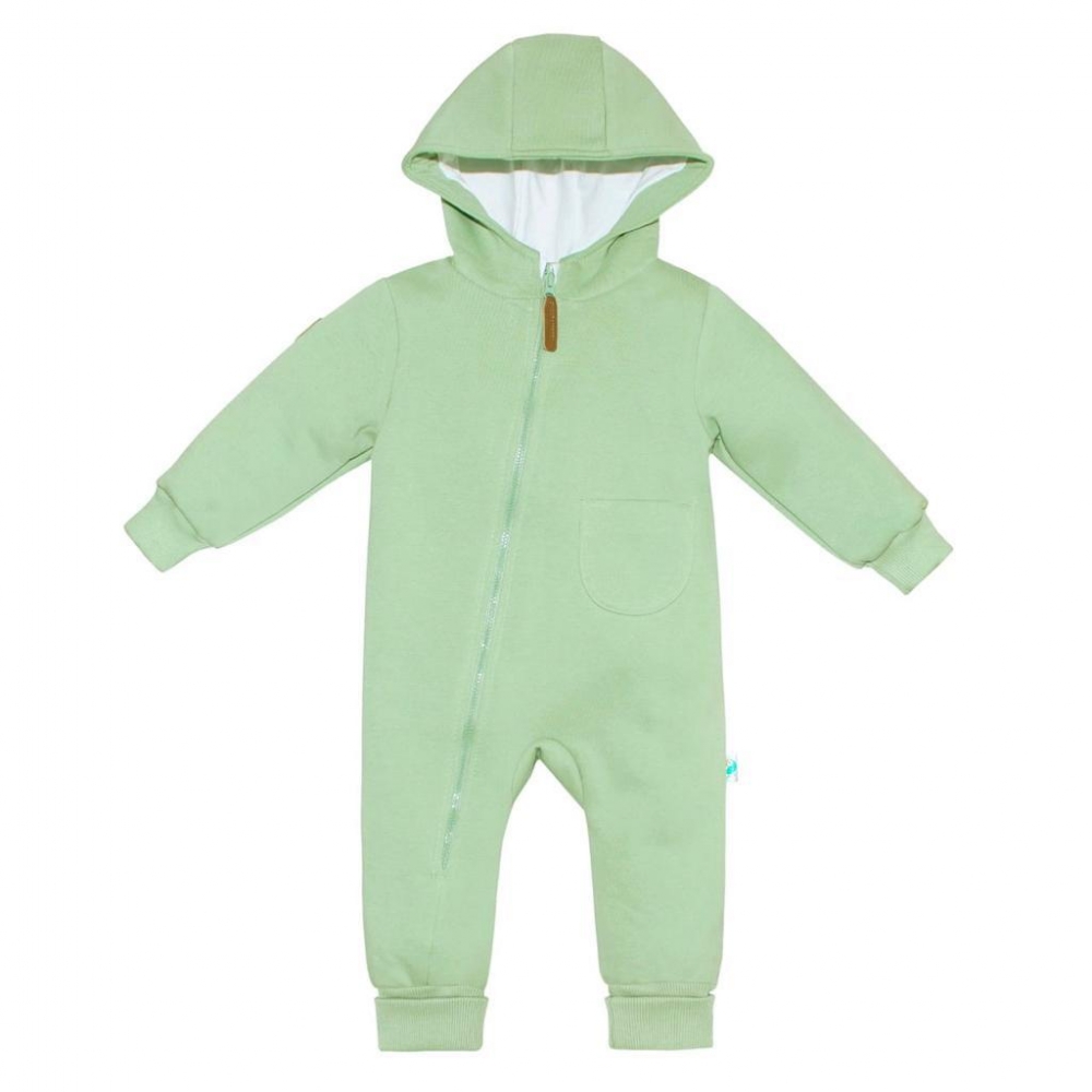 Комбинезон утепленный из футера "Cotton", Зеленое яблоко