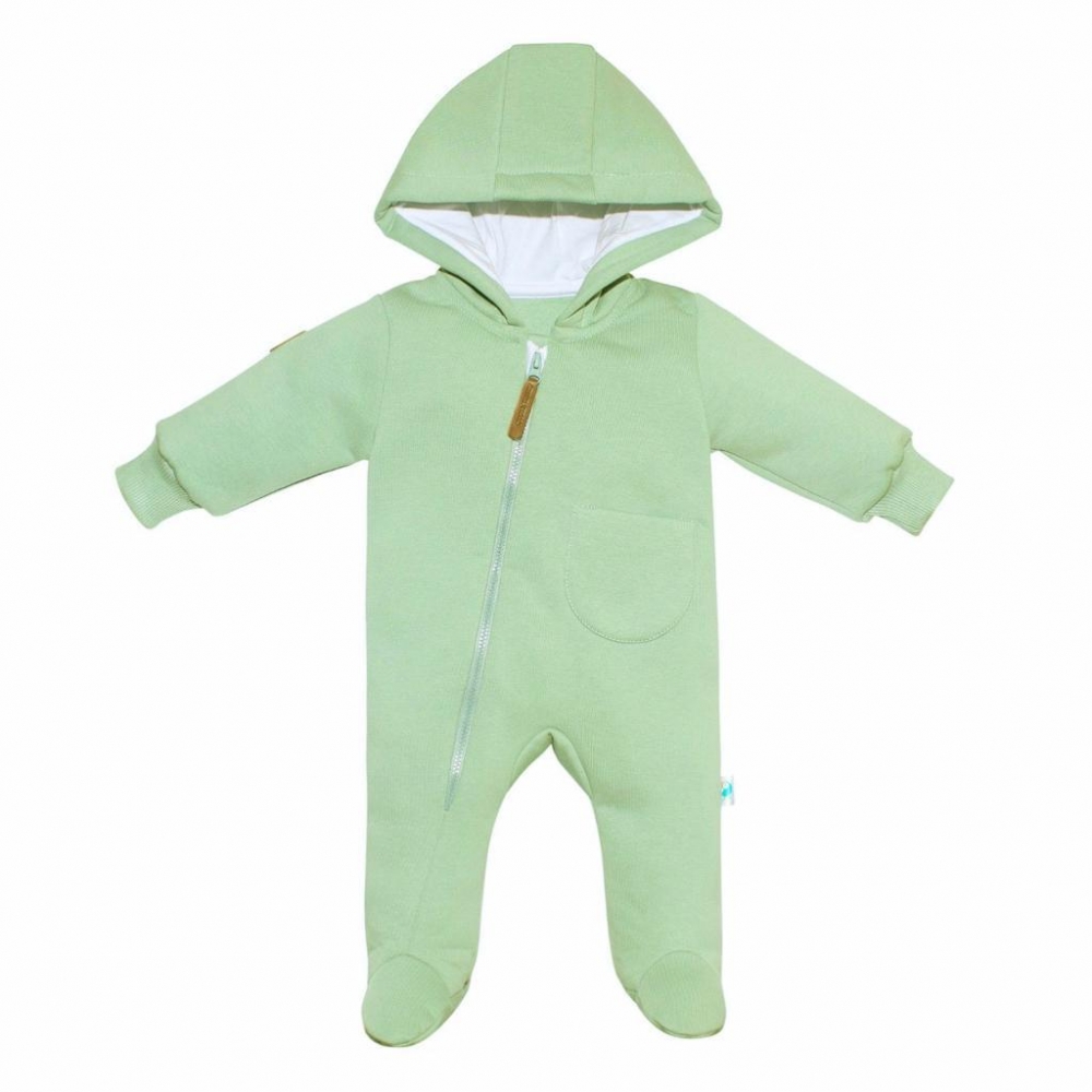 Комбинезон утепленный из футера "Cotton", Зеленое яблоко