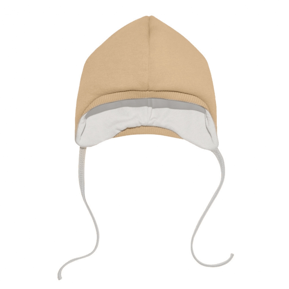 Шапочка утепленная из футера, Песочный