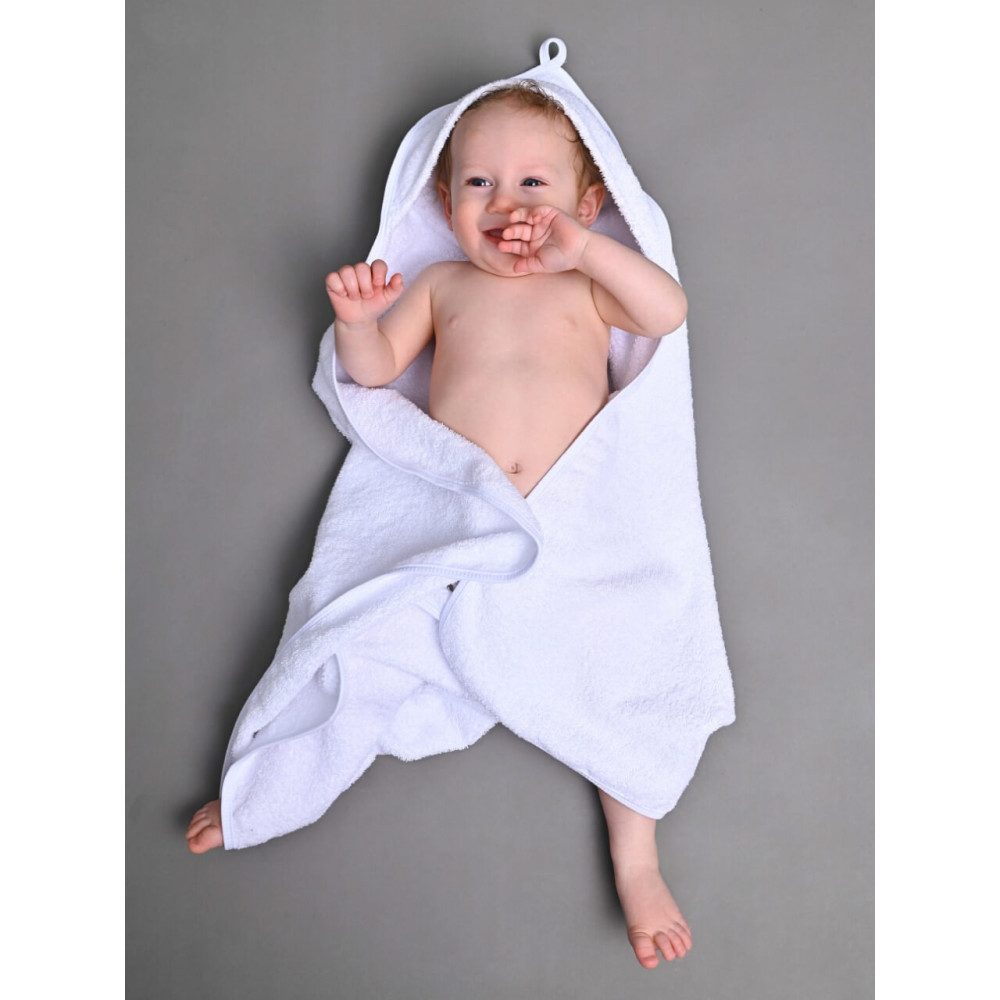 Махровое полотенце с уголком + платочек, Белый